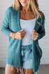 Mix Pattern Hollowed Knit Open Front Cardigan